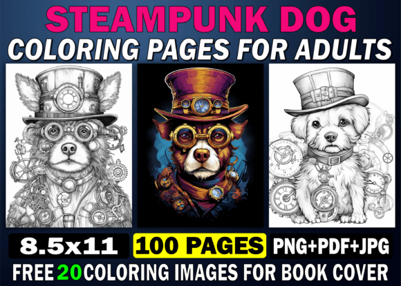 Download Steampunk Dog Coloring Pages for Adults - Coloring pages Collection
