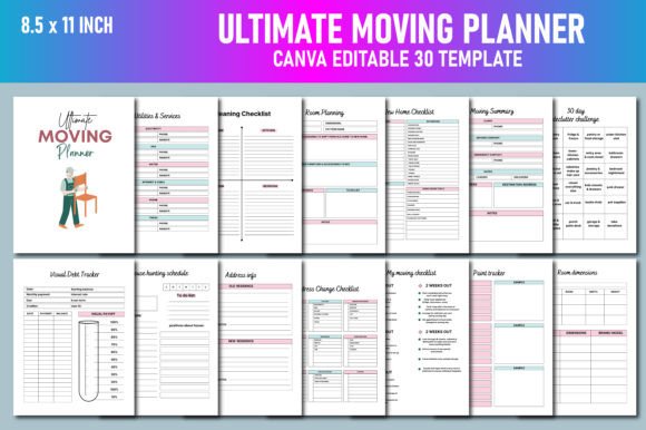Download Ultimate Moving Planner Canva KDP - Ultimate moving planner Collection