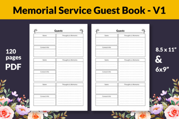 Download Memorial Service Guest Book Interior - Premium Resources