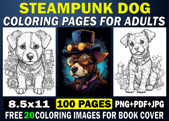 Download Steampunk Dog Coloring Pages for Adults - Coloring pages Collection