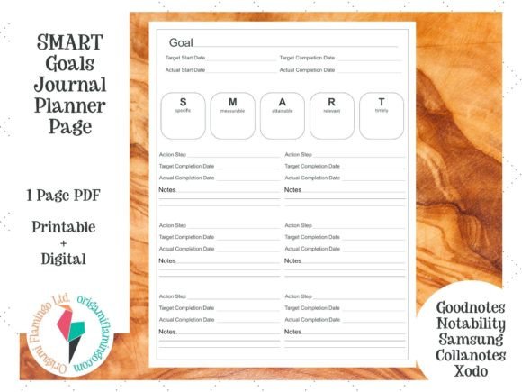 Download SMART Goals Sheet Print Digital - Premium Resources