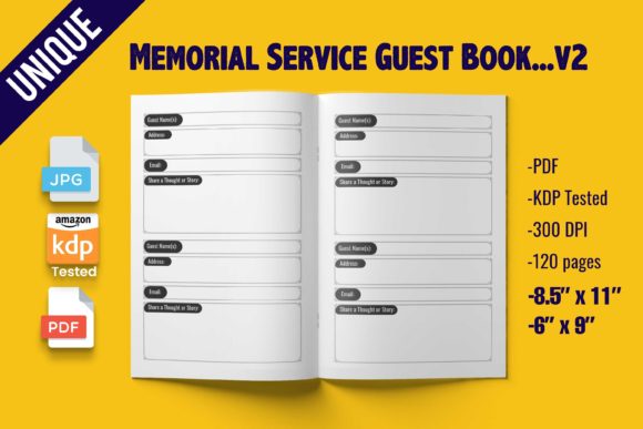 Download Memorial Service Guest Book Interior - Premium Resources