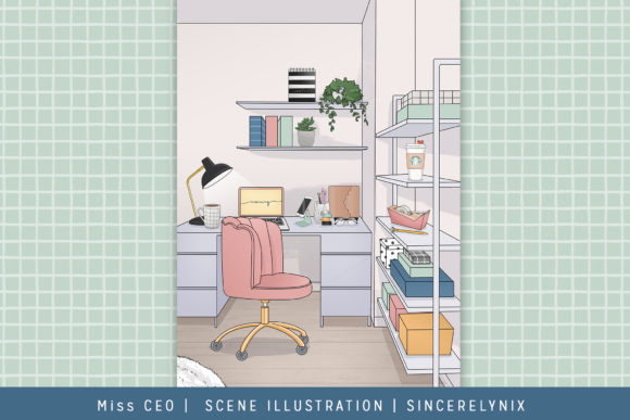 Download Scene Illustration Office Planner Girl - Office planner Collection