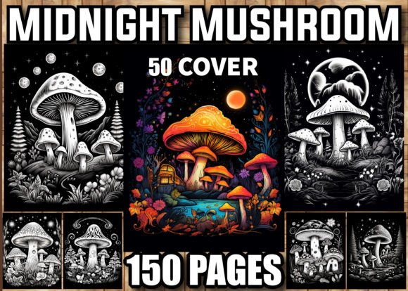 Download 150 Midnight Mushrooms Coloring Pages - Coloring pages Collection